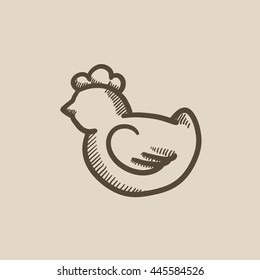 Chick vector sketch icon isolated on background. Hand drawn Chick icon. Chick sketch icon for infographic, website or app.