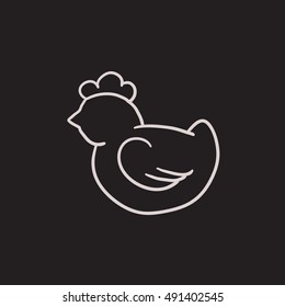 Chick vector sketch icon isolated on background. Hand drawn Chick icon. Chick sketch icon for infographic, website or app.