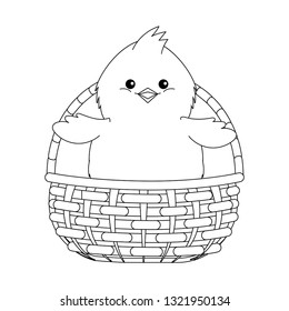 chick in a wicker basket