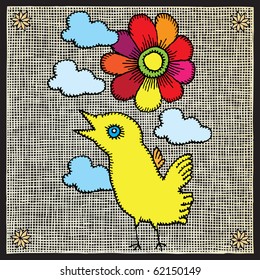 chick woodcut