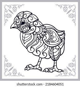 chick zentangle arts isolated on white background.