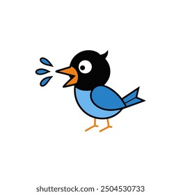 Chickadee bird knocks icon vector illustration showcasing a detailed and cute design. Ideal for nature-themed projects, logos, decor, and creative digital artwork