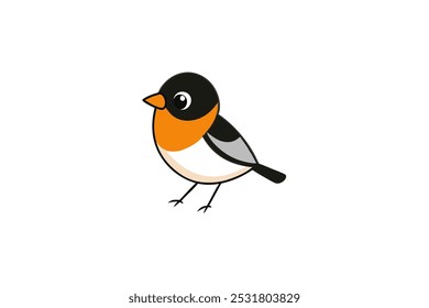 Chickadee cartoon style vector art illustration featuring a cute, fun bird, perfect for digital designs and projects focused on nature, wildlife, and animal themes.