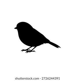 Chickadee silhouette vector flat illustration design.