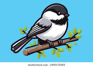 Archivo de ilustración de estilo de Vector Chickadee