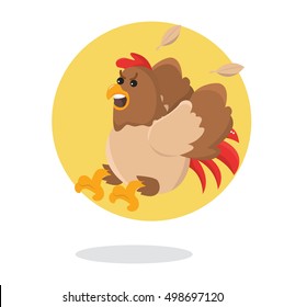 chicken angry vector illustration design