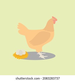 Chicken Animal Cartoon Flat Vector