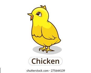 Chicken animal cartoon illustration for children