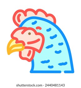 chicken animal color icon vector. chicken animal sign. isolated symbol illustration