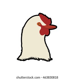 Chicken animal farm pet character icon. Isolated and flat illustration. Vector graphic