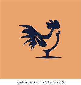 Chicken animal icon image, in gaming style, for food logo