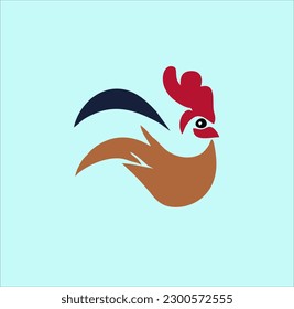 Chicken animal icon image, in gaming style, for food logo