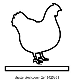chicken animal line icon design. chicken animal thin black outline symbol vector illustration. editable stroke icon on transparent background.
