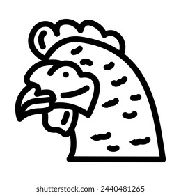chicken animal line icon vector. chicken animal sign. isolated contour symbol black illustration