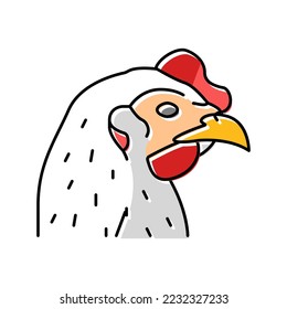 chicken animal zoo color icon vector. chicken animal zoo sign. isolated symbol illustration