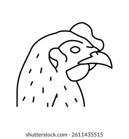 chicken animal zoo line icon vector. chicken animal zoo sign. isolated contour symbol black illustration