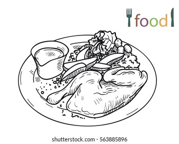 chicken with apples. main dish