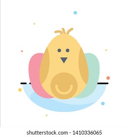 Chicken, Baby, Rabbit, Easter Abstract Flat Color Icon Template