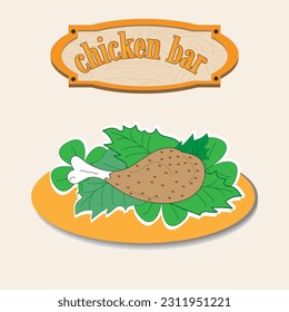 Chicken bar card on a light yellow background