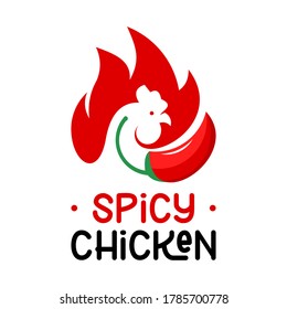 Chicken Barbecue Logo Red BBQ Vector, Grill, Food and Beverage Design Idea