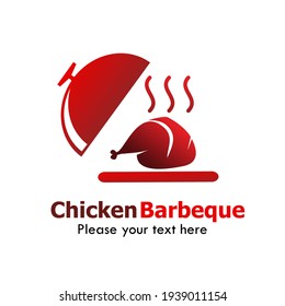 Chicken barbeque logo template illustration