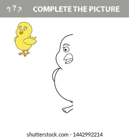 Chicken to be colored, the coloring book for preschool kids with easy educational gaming level