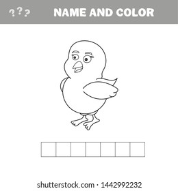 Chicken to be colored, the coloring book for preschool kids with easy educational gaming level
