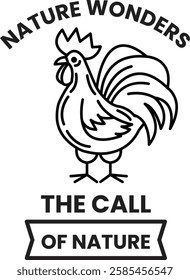 A chicken with a beak and a comb in the style of sign illustrations