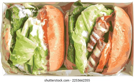 Chicken and beef hamburger combo. There are photo, vector versions for design idea. Because it is inexpensive, hamburger is the most popular fast food in the United States. But overeating is harmful