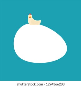 Chicken and big egg isolated. hen and large egg Vector illustration
