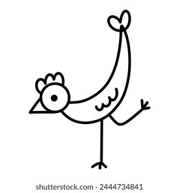 chicken bird outline drawing vector