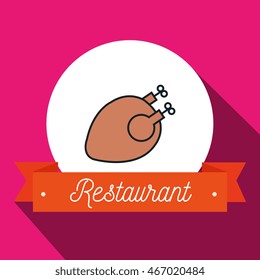 chicken bird restaurant icon vector illustration graphic