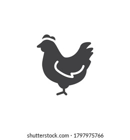 Chicken bird vector icon. filled flat sign for mobile concept and web design. Chick glyph icon. Symbol, logo illustration. Vector graphics