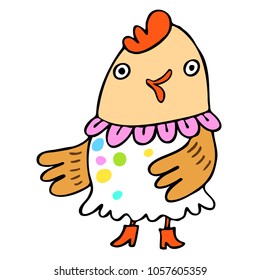 Chicken. Birds. Character illustrations. Vector graphic art for design.