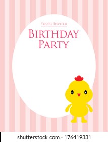 chicken birthday invitation card
