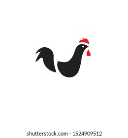Chicken Black Logo Vector Illustration
