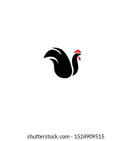 Chicken Black Logo Vector Illustration
