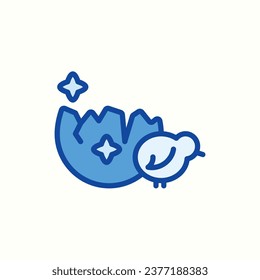 chicken blue icon, isolated icon in light background, perfect for website, blog, logo, graphic design, social media, UI, mobile app