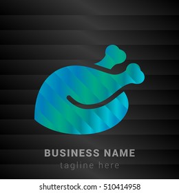 Chicken Blue,Green and Black silk fashion premium icon / Logo