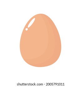 Chicken boiled eggs simple illustration on white background. Easter egg simple concept, minimal design, breakfast food, healthy, for icon, logo, symbol