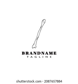 chicken bone cartoon logo template icon design black modern isolated vector