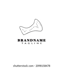 chicken bone cartoon logo template icon design black modern isolated cute illustration