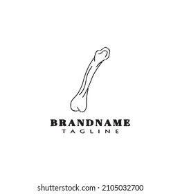chicken bone cartoon logo template icon black modern isolated vector illustration