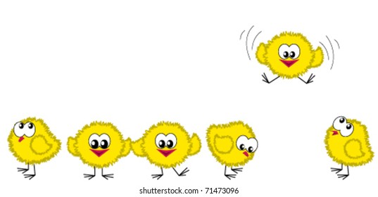 Chicken border: one of them is flying