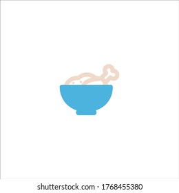 chicken in bowl icon flat vector logo design trendy illustration signage symbol graphic simple