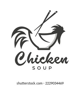 Chicken bowl logo template, suitable for traditional food business, noodles, fast food restaurant, Korean food, Japanese food