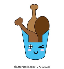 Chicken box fast food cute kawaii cartoon