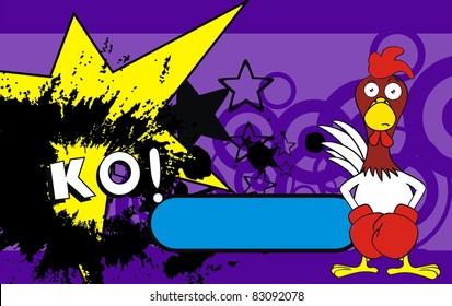 chicken boxing cartoon background in vector format