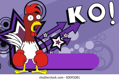 chicken boxing cartoon background in vector format