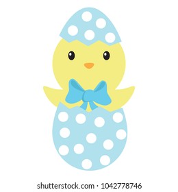 Chicken boy from egg vector illustration 